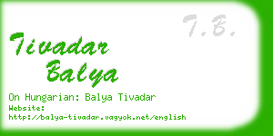 tivadar balya business card